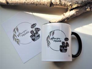Tasse Pflanzenmuddi mit Karte